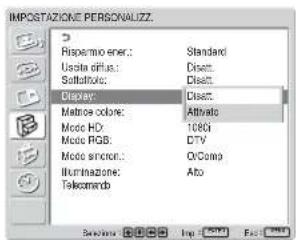 SONY FWD-42LX1 - Informazioni relative al segnale di ingresso, al modo immagine e alle condizioni del display - 1
