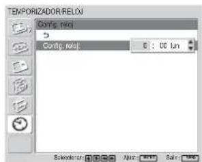 SONY FWD-42LX1 - En el menú TEMPORIZADOR/RELOJ, pulse ↑/↓ para desplazar el cursor (amarillo) hasta "Config. reloj" y pulse ENTER. - 1