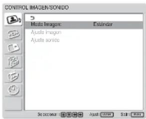 SONY FWD-42LX1 - Menú CONTROL IMAGEN/SONIDO - 1