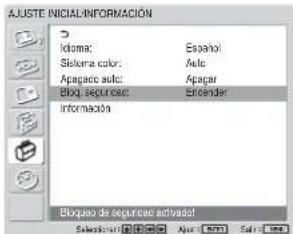 SONY FWD-42LX1 - Para activar el bloqueo de seguridad - 4