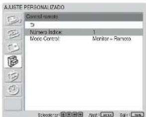 SONY FWD-42LX1 - Seleccione "Control remote" con ↑/↓ y pulse ENTER. Aparece el menú del mando a distancia en pantalla. - 1