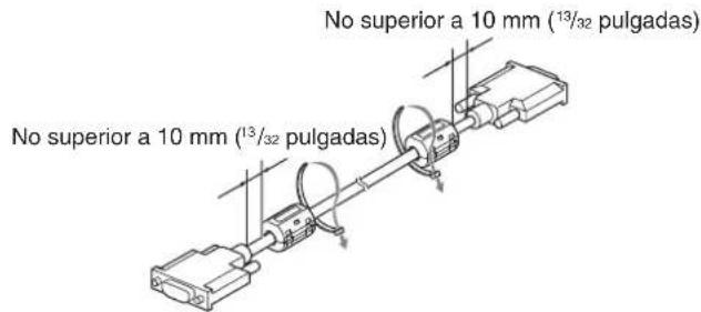 SONY FWD-42LX1 - Fijación de los núcleos de ferrita - 2