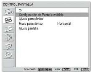 SONY FWD-42LX1 - Seleccione "CONTROL PANTALLA" con ↑/↓ y pulse ENTER. - 1