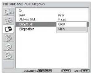 SONY FWD-42LX1 - Wenn „PinP“ ausgewählt ist - 1