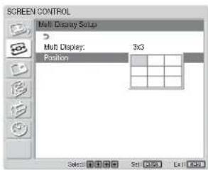 SONY FWD-42LX1 - Press ENTER to return to the Multi Display Setup menu and select "Position" with ↑/↓. - 1