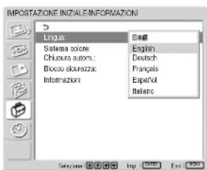 SONY FWD-42LX1 - Selezione della lingua per le indicazioni a schemo - 3