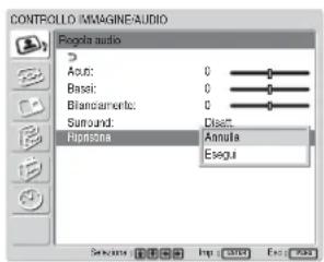 SONY FWD-42LX1 - Ripristino delle voci del menu Regola audio sulle impostazioni iniziali - 1