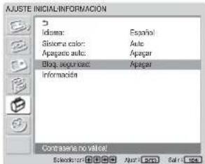 SONY FWD-42LX1 - Para activar el bloqueo de seguridad - 5