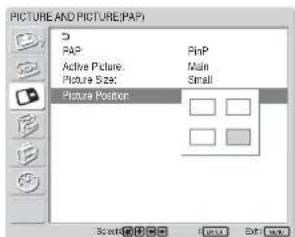 SONY FWD-42LX1 - 调整内插图像的位置（仅适用于 PinP） - 1