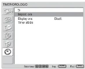 SONY FWD-42LX1 - Menu TIMER/OROLOGIO - 1