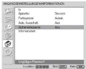 SONY FWD-42LX1 - So aktivieren Sie die Sicherheitssperre - 5