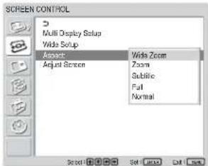 SONY FWD-42LX1 - Setting the Aspect - 1