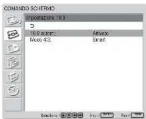 SONY FWD-42LX1 - Premere ↑/↓ per spostare il cursore (giallo) su "COMANDO SCHERMO", quindi premere ENTER. - 2