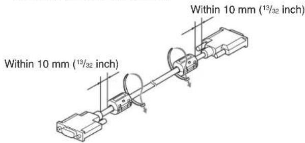 SONY FWD-42LX1 - Attaching the ferrite cores - 2
