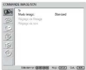 COMMANDE IMAGE-SON Mode image: Standard Package de l'image Package de son