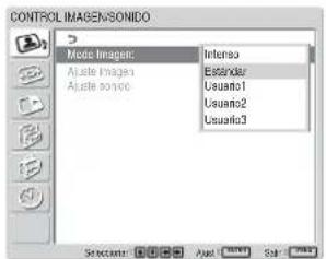 SONY FWD-42LX1 - Pulse ↑/↓ para desplazar el cursor (amarillo) a "Modo imagen" y pulse ENTER. - 1