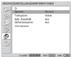 SONY FWD-42LX1 - ANFANGSEINSTELLUNGEN/ INFORMATIONEN - 1