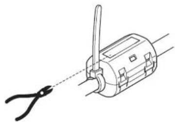 SONY FWD-42LX1 - Anbringen der Ferritkerne - 3