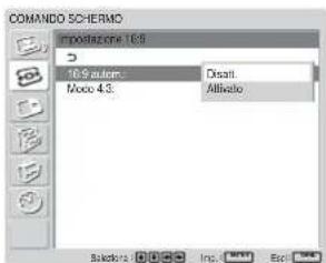 SONY FWD-42LX1 - Premere ↑/↓ per spostare il cursore (giallo) su "COMANDO SCHERMO", quindi premere ENTER. - 3