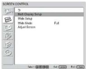 SONY FWD-42LX1 - Select "SCREEN CONTROL" with ↑/↓ and press ENTER. - 1