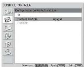 SONY FWD-42LX1 - Seleccione "Configuración de Pantalla múltiple" con ↑/↓ y pulse ENTER. - 1
