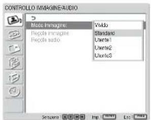 SONY FWD-42LX1 - Premere ↑/↓ per spostare il cursore (giallo) su "Modo immagine", quindi premere ENTER. - 1