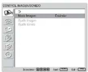 SONY FWD-42LX1 - Pulse ↑/↓ para desplazar el cursor (amarillo) a "CONTROL IMAGEN/SONIDO" y pulse ENTER. - 1