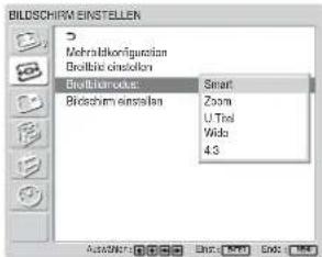 SONY FWD-42LX1 - Einstellen des Breitbildmodus - 1