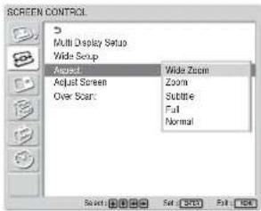 SONY FWD-32LX1R - Setting the Aspect - 1