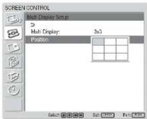 SONY FWD-32LX1R - 按 ENTER 键，返回到 Multi Display Setup 菜单，然后用 ↑/↓ 键选择 “Position”。 - 1