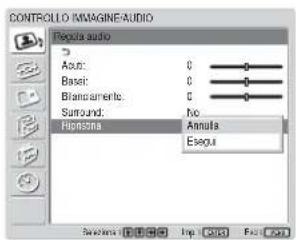 SONY FWD-32LX1R - Ripristino delle voci del menu Regola audio sulle impostazioni iniziali - 1