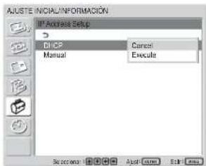 SONY FWD-32LX1R - Seleccione "DHCP" con ↑/↓ y pulse ENTER. - 1