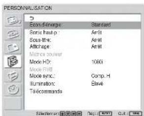 SONY FWD-32LX1R - Menu PERSONNALISATION - 1