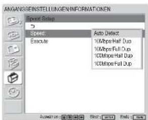 SONY FWD-32LX1R - Einstellen der Kommunikationsgeschwindigkeit - 2