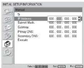 SONY FWD-32LX1R - Setting an IP address manually (Manual) - 3