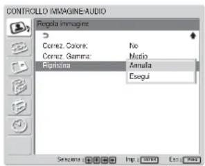 SONY FWD-32LX1R - Ripristino delle voci del menu Regola immagine alle impostazioni originali - 1