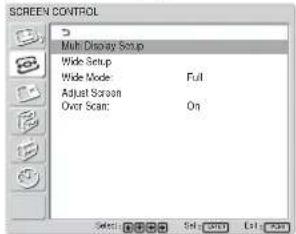 SONY FWD-32LX1R - 用 ↑/↓ 键选择 “SCREEN CONTROL（屏幕控制）”，然后按 ENTER 键。 - 1