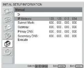 SONY FWD-32LX1R - Setting an IP address manually (Manual) - 4