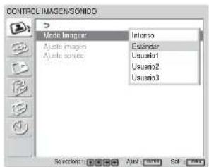 SONY FWD-32LX1R - Pulse ↑/↓ para desplazar el cursor (amarillo) a "Modo imagen" y pulse ENTER. - 1