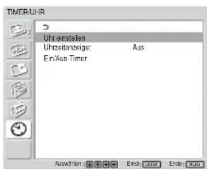 SONY FWD-32LX1R - Menü TIMER/UHR - 1