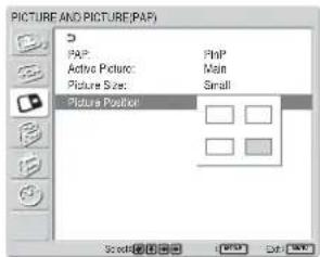 SONY FWD-32LX1R - 调整内插图像的位置（仅适用于 PinP） - 1