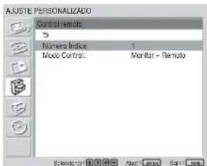 SONY FWD-32LX1R - Seleccione "Control remoto" con ↑/↓ y pulse ENTER. Aparece el menú del mando a distancia en pantalla. - 1