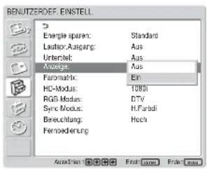 SONY FWD-32LX1R - Anzeige von Eingangssignal, Bildmodus und Monitorstatus - 1