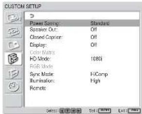 SONY FWD-32LX1R - CUSTOM SETUP（用户设定）菜单 - 1