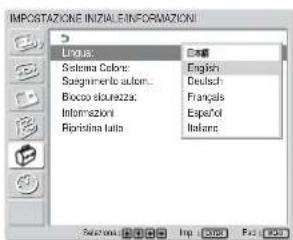SONY FWD-32LX1R - Selezione della lingua per le indicazioni a schermo - 3