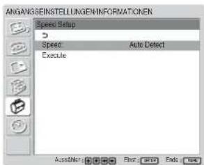 SONY FWD-32LX1R - Einstellen der Kommunikationsgeschwindigkeit - 1