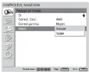 SONY FWD-32LX1R - Restauration des réglages par défaut des options du menu Réglage de l'image - 1