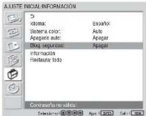 SONY FWD-32LX1R - Para activar el bloqueo de seguridad - 5