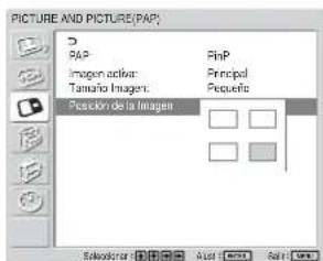 SONY FWD-32LX1R - Ajuste de la posición de la imagen del recuadro (sólo para PinP) - 1