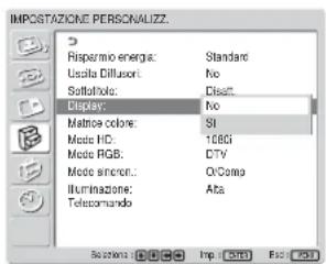 SONY FWD-32LX1R - Informazioni relative al segnale di ingresso, al Modalità immagine e alle condizioni del display - 1